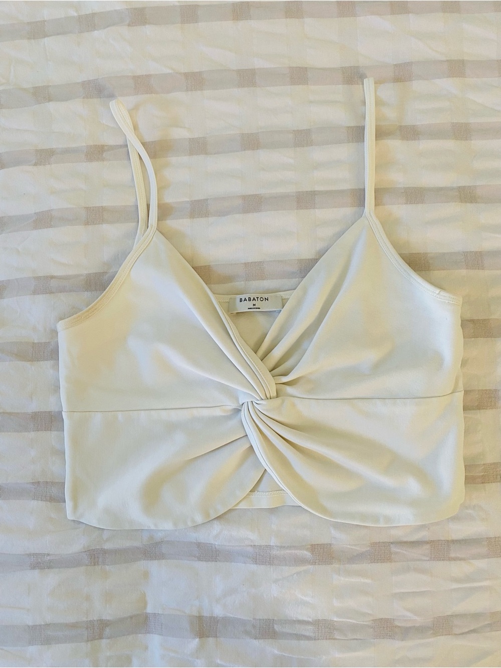 BABATON ARITZIA White Twist Top Crop